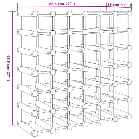  Stojak na 42 butelki wina, 68,5x23x68,5 cm, lite drewno sosnowe