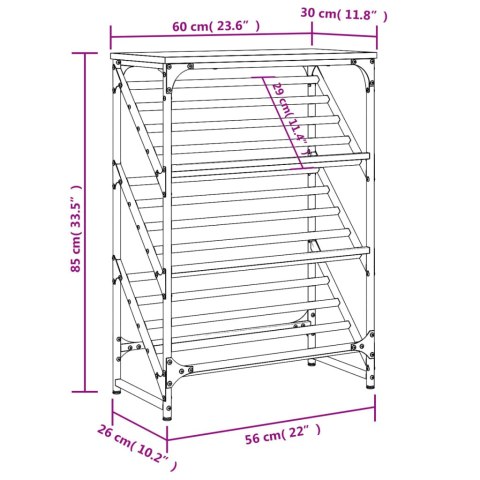  Stojak na buty, dąb sonoma, 60x30x85cm, materiał drewnopochodny