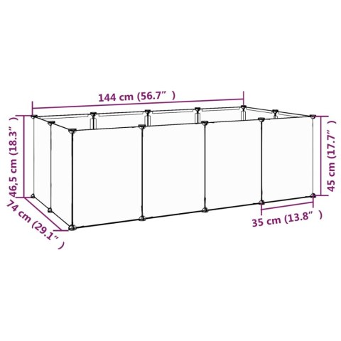  Klatka dla małych zwierząt, czarna, 144x74x46,5 cm, PP i stal