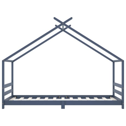  Rama łóżka dziecięcego, szara, lite drewno sosnowe, 90x200 cm