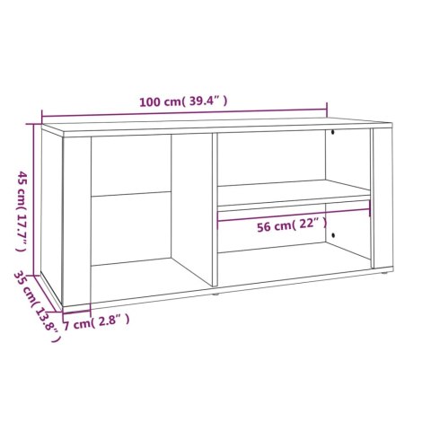  Półka na buty, biała, 100x35x45 cm, materiał drewnopochodny