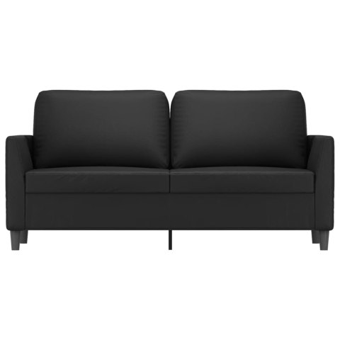  2-osobowa sofa, czarna, 140 cm, sztuczna skóra