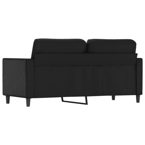  2-osobowa sofa, czarna, 140 cm, sztuczna skóra