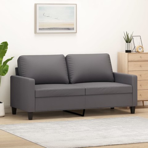  2-osobowa sofa, szary, 140 cm, sztuczna skóra