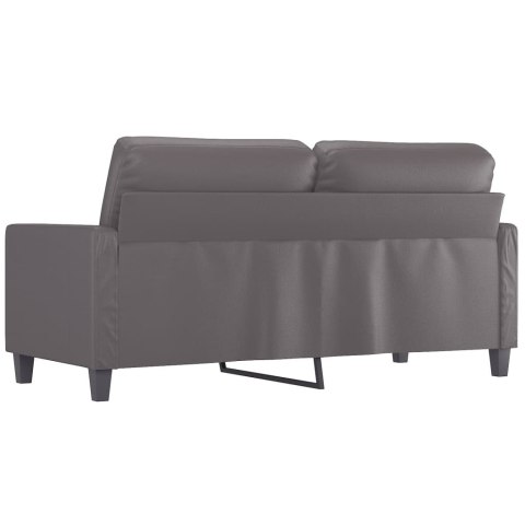  2-osobowa sofa, szary, 140 cm, sztuczna skóra