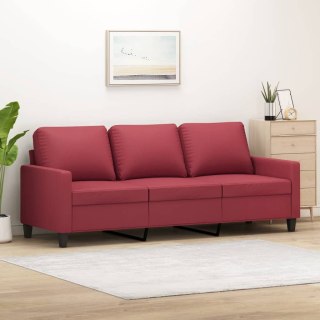  3-osobowa sofa, winna czerwień, 180 cm, sztuczna skóra