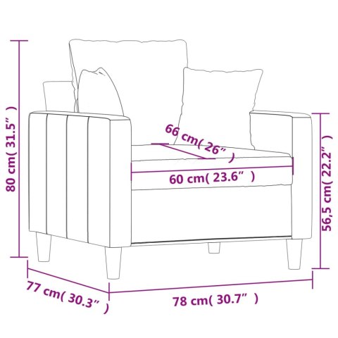  Fotel, czarny, 60 cm, obity aksamitem