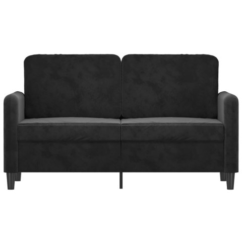  Sofa 2-osobowa, czarna, 120 cm, tapicerowana aksamitem