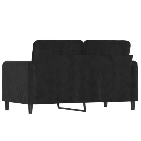  Sofa 2-osobowa, czarna, 120 cm, tapicerowana aksamitem