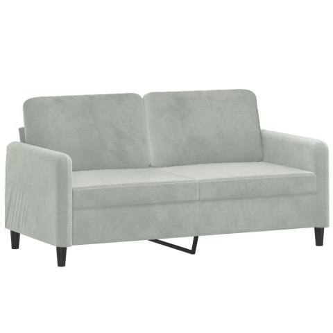  Sofa 2-osobowa, jasnoszara, 140 cm, tapicerowana aksamitem