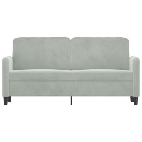  Sofa 2-osobowa, jasnoszara, 140 cm, tapicerowana aksamitem