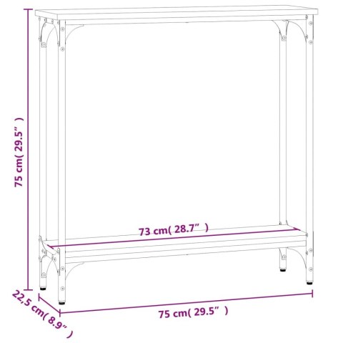  Stolik konsolowy, czarny, 75x22,5x75 cm