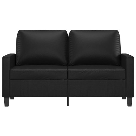  2-osobowa sofa, czarna, 120 cm, sztuczna skóra