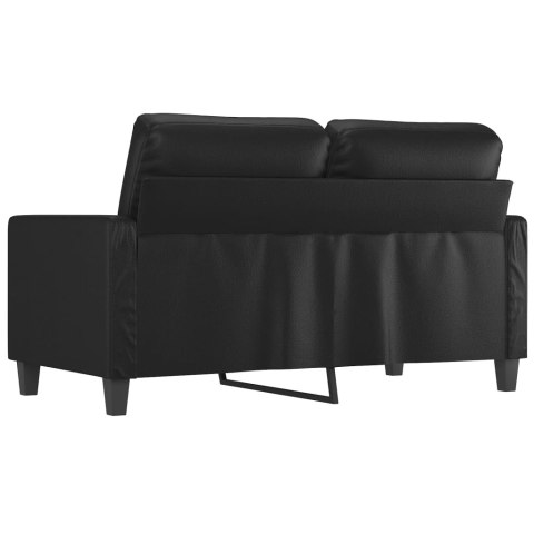  2-osobowa sofa, czarna, 120 cm, sztuczna skóra