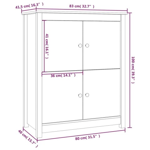  Szafka, 83x41,5x100 cm, lite drewno sosnowe