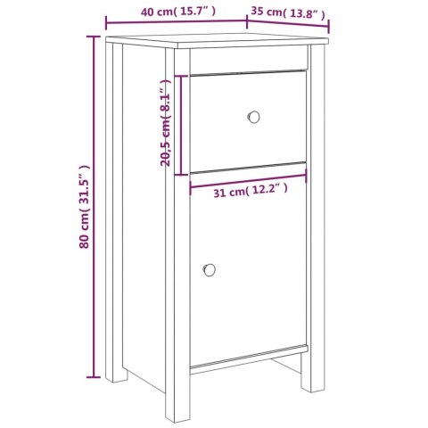  Szafki, 2 szt., 40x35x80 cm, lite drewno sosnowe