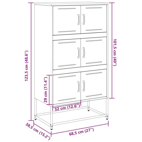  Szafka, antracytowa, 68,5x38,5x123,5 cm, stal