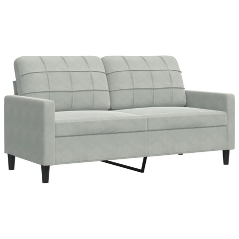  Sofa 2-osobowa, jasnoszara, 140 cm, tapicerowana aksamitem