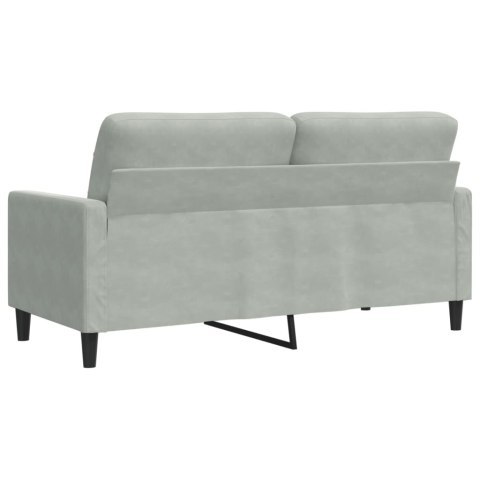  Sofa 2-osobowa, jasnoszara, 140 cm, tapicerowana aksamitem