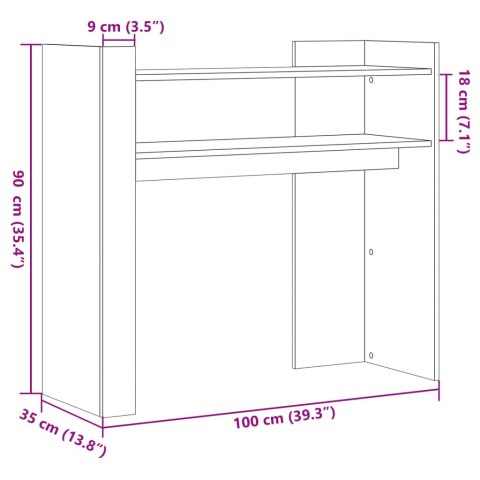  Stolik konsolowy, czarny, 100x35x90 cm, materiał drewnopochodny