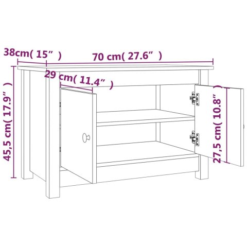  Szafka na buty, 70x38x45,5 cm, lite drewno sosnowe