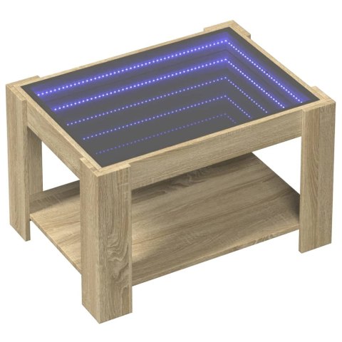  Stolik kawowy z LED, dąb sonoma, 73x53x45 cm