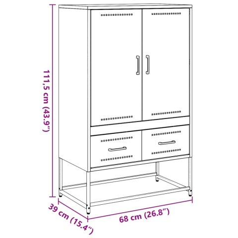  Szafka, czarna, 68x39x111,5 cm, stal