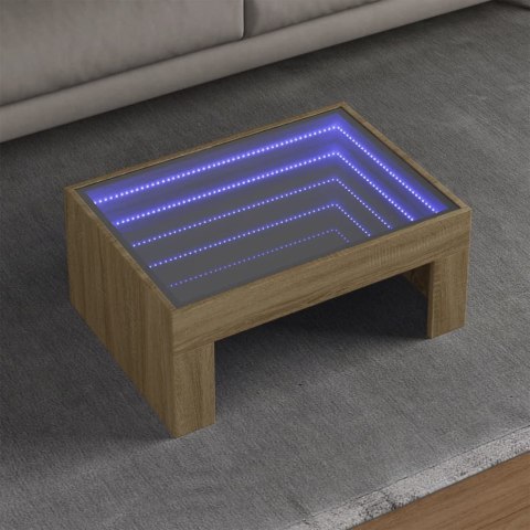  Stolik kawowy z LED Infinity, dąb sonoma, 70x50x30 cm