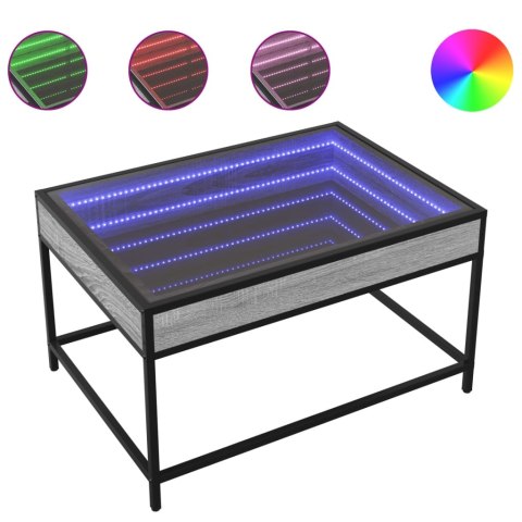  Stolik kawowy z LED Infinity, szary dąb sonoma, 70x50x41 cm