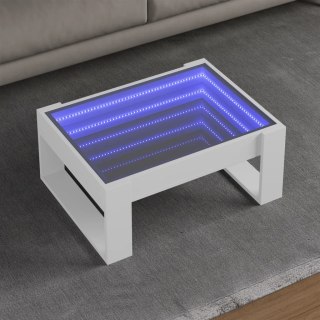  Stolik kawowy z LED Infinity, biały, 70x53x30 cm