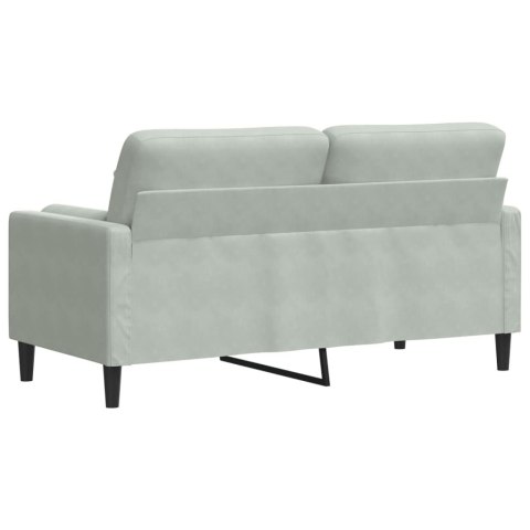  2-osobowa sofa z poduszkami, jasnoszara, 140 cm, aksamit