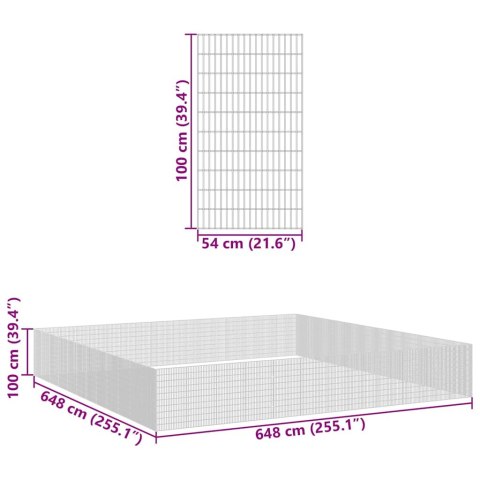  Kojec dla zwierząt, 48 paneli, 54x100 cm, galwanizowane żelazo