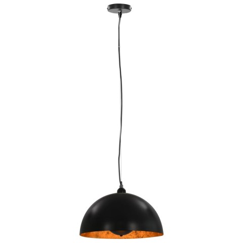  Lampy sufitowe, 2 szt., czarno-złote, półkoliste, 40 cm, E27