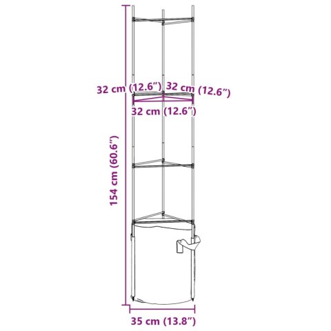  Podpórki do pomidorów z workami, 2 szt., 154 cm, stal i PP