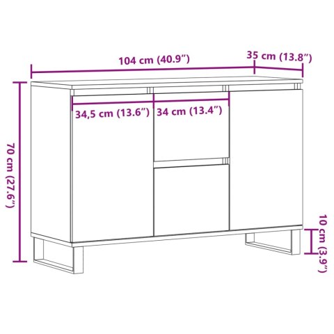  Szafka, stare drewno, 104x35x70 cm, materiał drewnopochodny