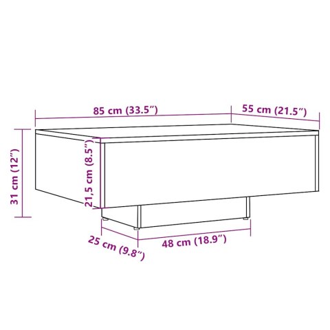  Stolik kawowy, stare drewno, 85x55x31, materiał drewnopochodny