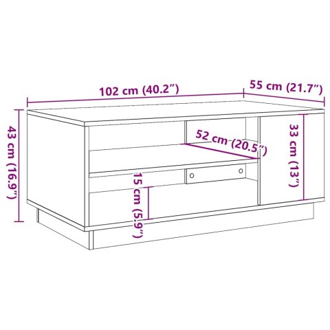  Stolik kawowy, stare drewno, 102x55x43 cm