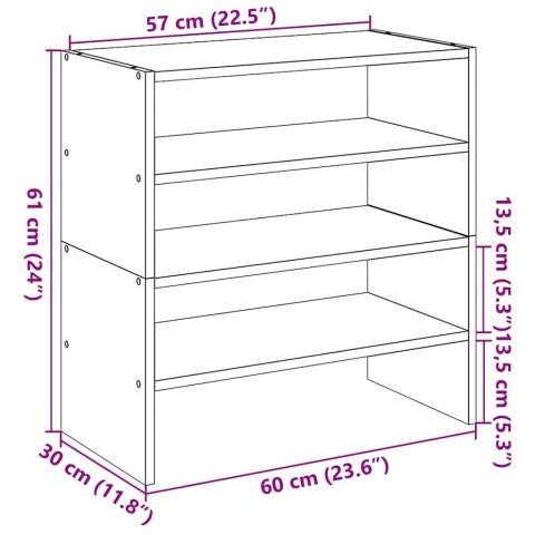  Stojaki na buty 2 szt., sztaplowany, stare drewno, 60x30x30,5cm