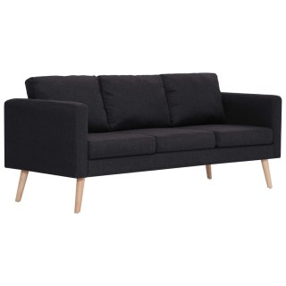  3-osobowa sofa tapicerowana tkaniną, czarna