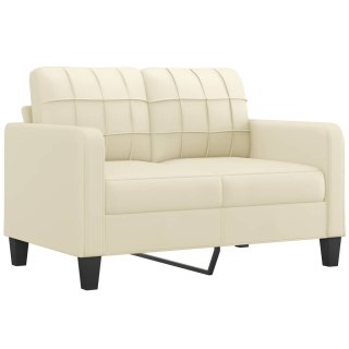  2-osobowa sofa, kremowy, 120 cm, sztuczna skóra