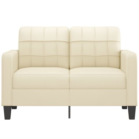  2-osobowa sofa, kremowy, 120 cm, sztuczna skóra