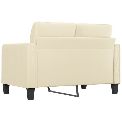  2-osobowa sofa, kremowy, 120 cm, sztuczna skóra