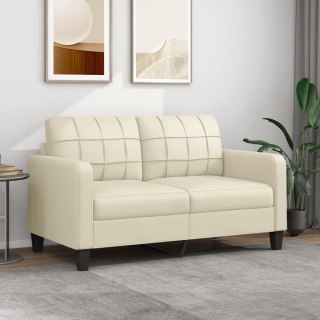  2-osobowa sofa, kremowy, 140 cm, sztuczna skóra