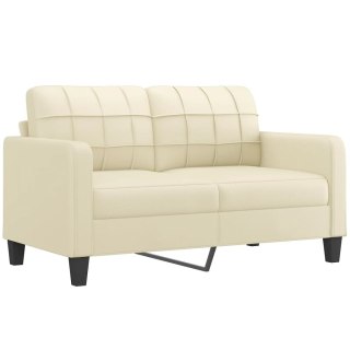  2-osobowa sofa, kremowy, 140 cm, sztuczna skóra