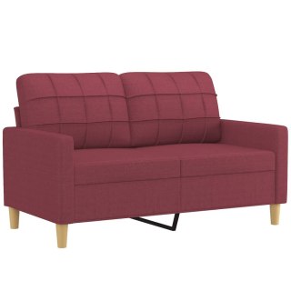  Sofa 2-osobowa, winna czerwień, 120 cm, tapicerowana tkaniną