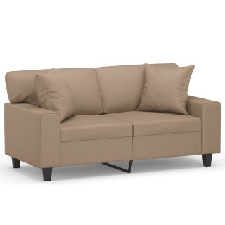  2-osobowa sofa z poduszkami, cappuccino, 120 cm, sztuczna skóra