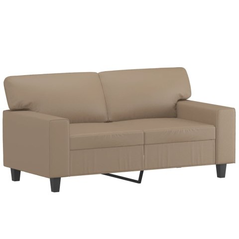  2-osobowa sofa z poduszkami, cappuccino, 120 cm, sztuczna skóra