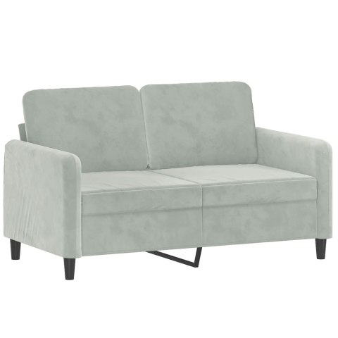  2-osobowa sofa z poduszkami, jasnoszara, 120 cm, aksamit