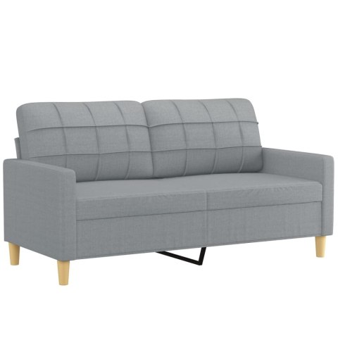  2-osobowa sofa z poduszkami, jasnoszara, 140 cm, tkanina