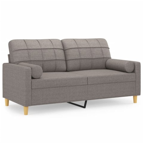  2-osobowa sofa z poduszkami, taupe, 140 cm, tkanina